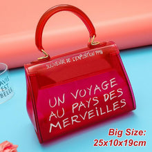 Load image into Gallery viewer, luxury brand transparent bag jelly handbag clear crossbody bags for women 2019 sac un voyage au pays des merveilles designer