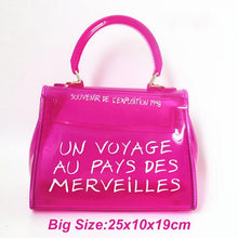 Load image into Gallery viewer, luxury brand transparent bag jelly handbag clear crossbody bags for women 2019 sac un voyage au pays des merveilles designer