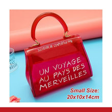 Load image into Gallery viewer, luxury brand transparent bag jelly handbag clear crossbody bags for women 2019 sac un voyage au pays des merveilles designer