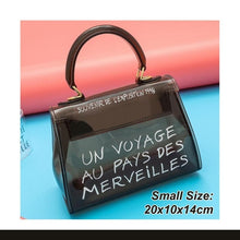 Load image into Gallery viewer, luxury brand transparent bag jelly handbag clear crossbody bags for women 2019 sac un voyage au pays des merveilles designer